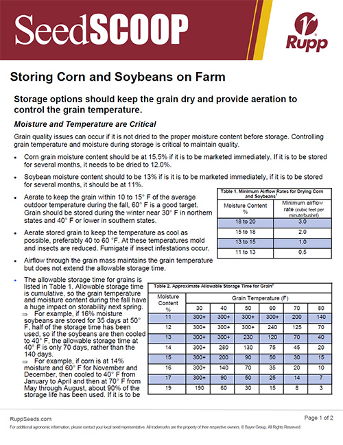 Storing Corn and Soybeans on Farm